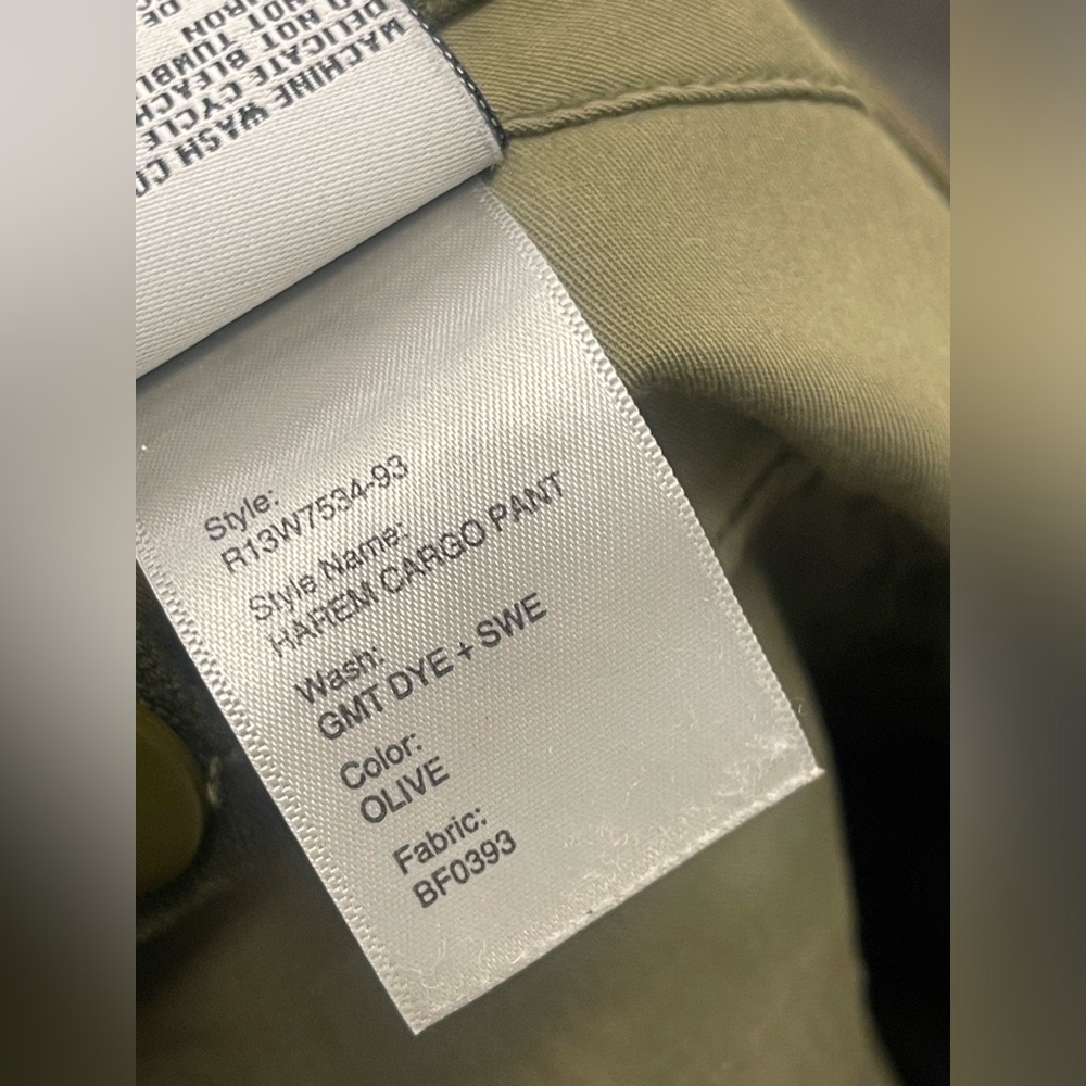 R13 harem cargo drop crotch jean denim Pant - Olive. SIZE 28 - Picture 12 of 14